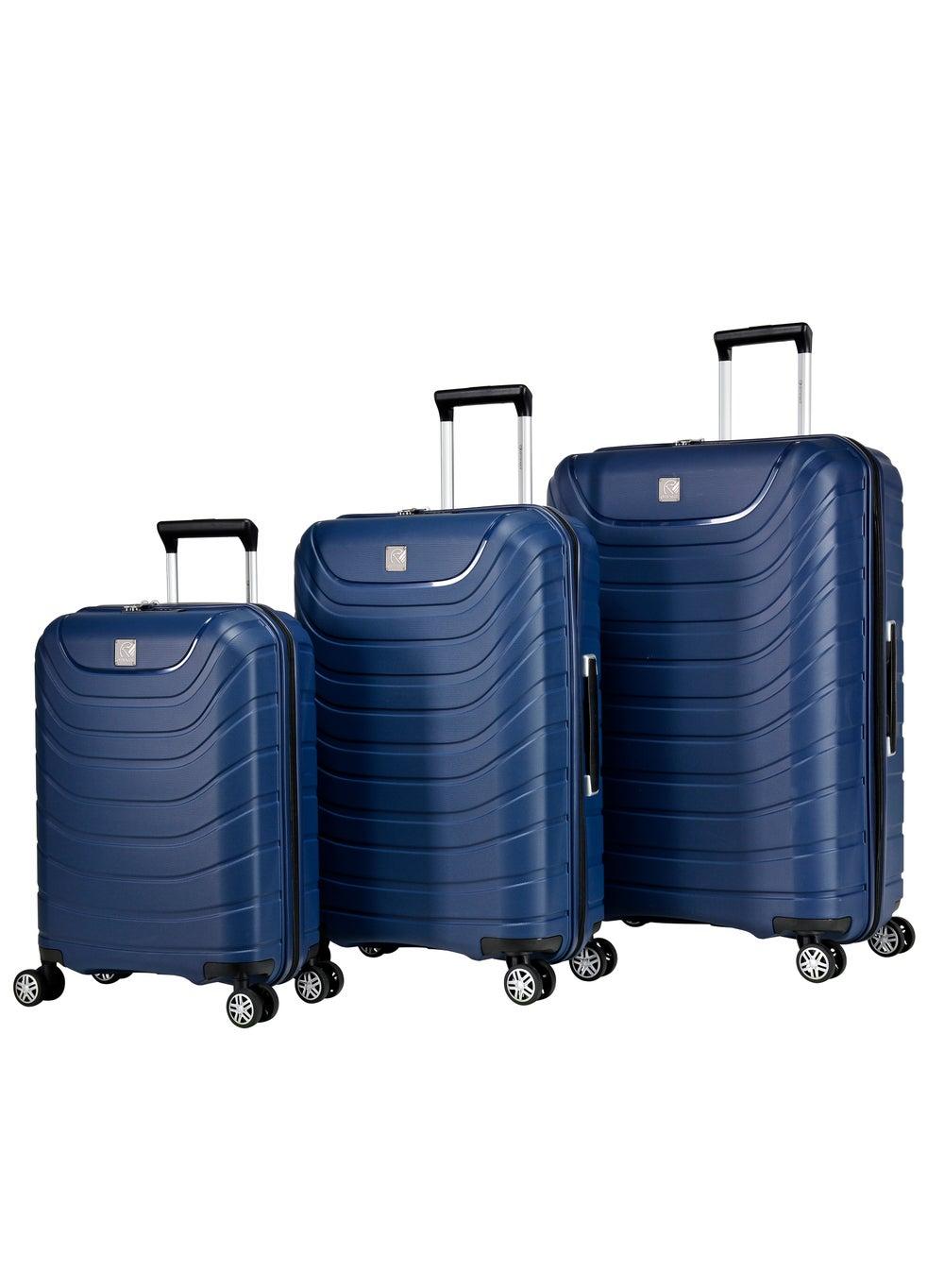 Knight B0011 Polypropylene Trolley Luggage Set Dark Blue - Image 1
