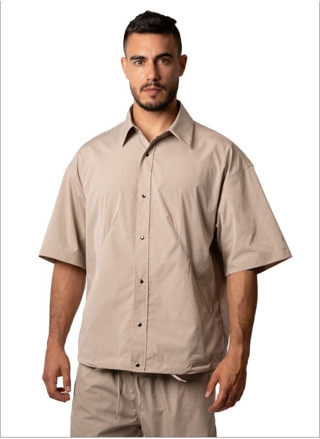 Tanjim Squad Rare Breed Beige Oversized Shirt - Image 1