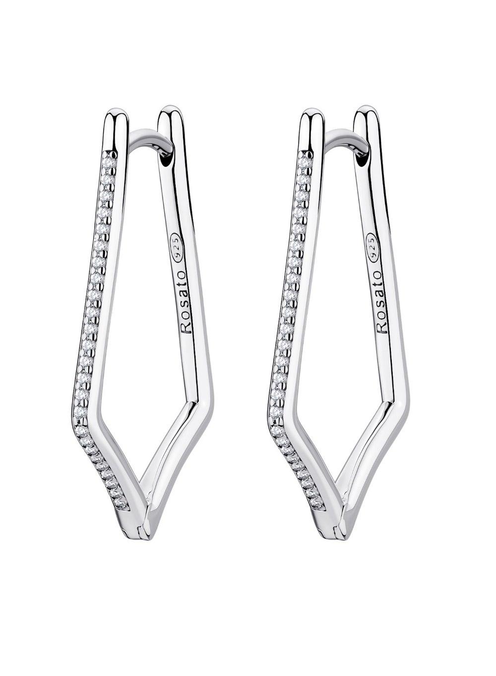 Sofia 925 Silver Earrings with 100 White Zirconia - Image 1