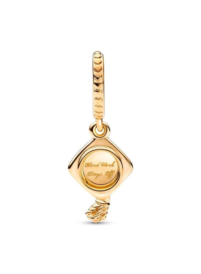Graduation Cap Dangle Charm in 14k Gold Plating - Image 1