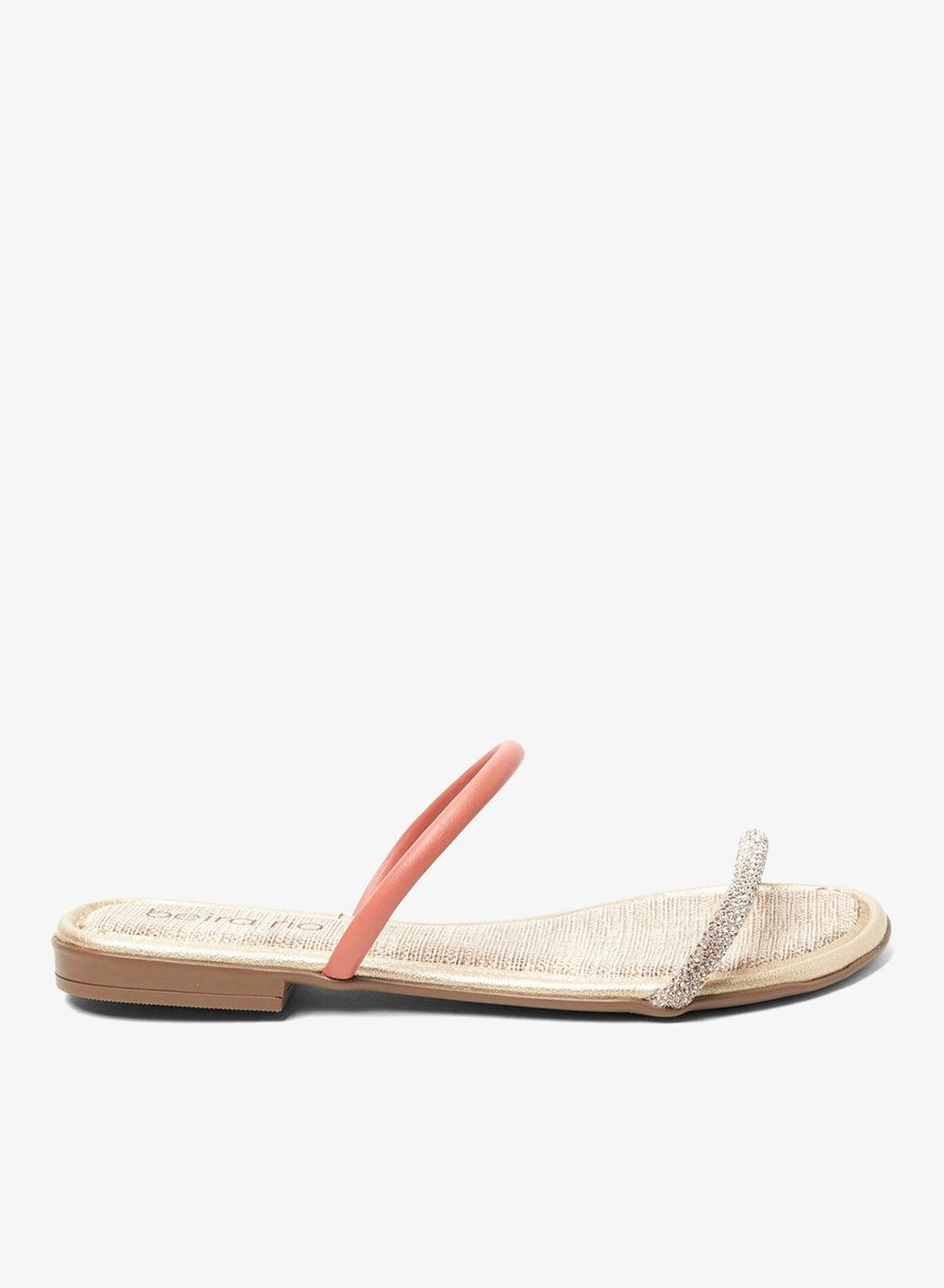 Rose Flat Sandals for Women – Elegant PU Comfort - Image 1