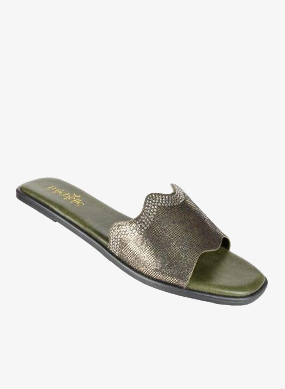 Michelle Morgan 092-2778 Green Flat Mule Sandals 114RC103 - Image 1