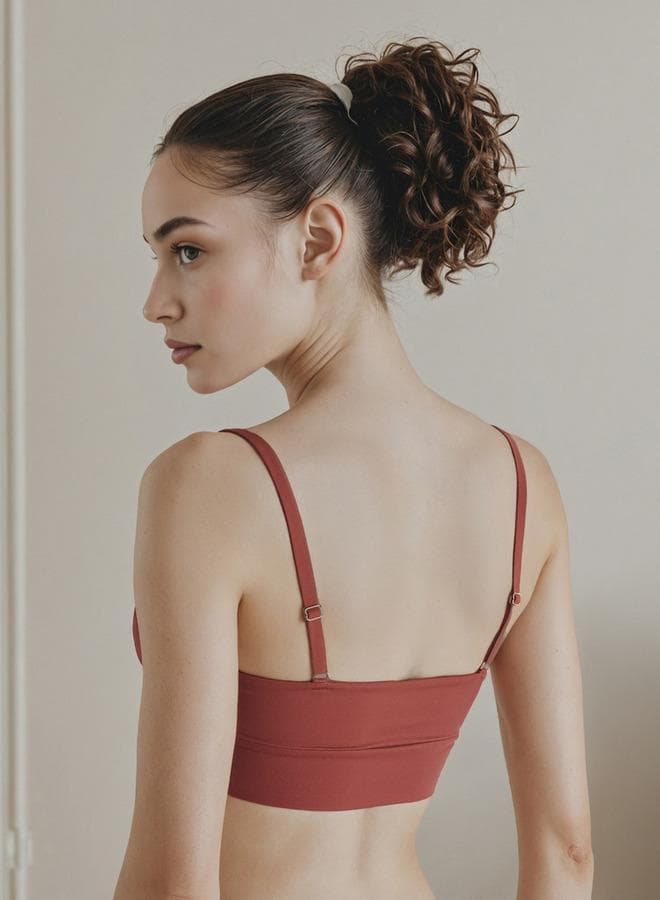 Red Adjustable Strap T-Shirt Bra in Polyamide - Image 1