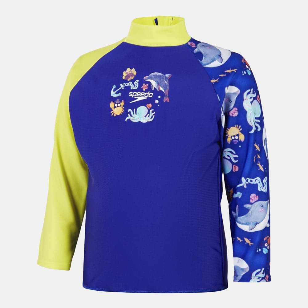 Speedo Kids Digital Long Sleeve Rashguard Blue - Image 1