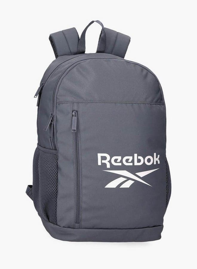 Grey Logo Print School Backpack 570010233022 - Image 1