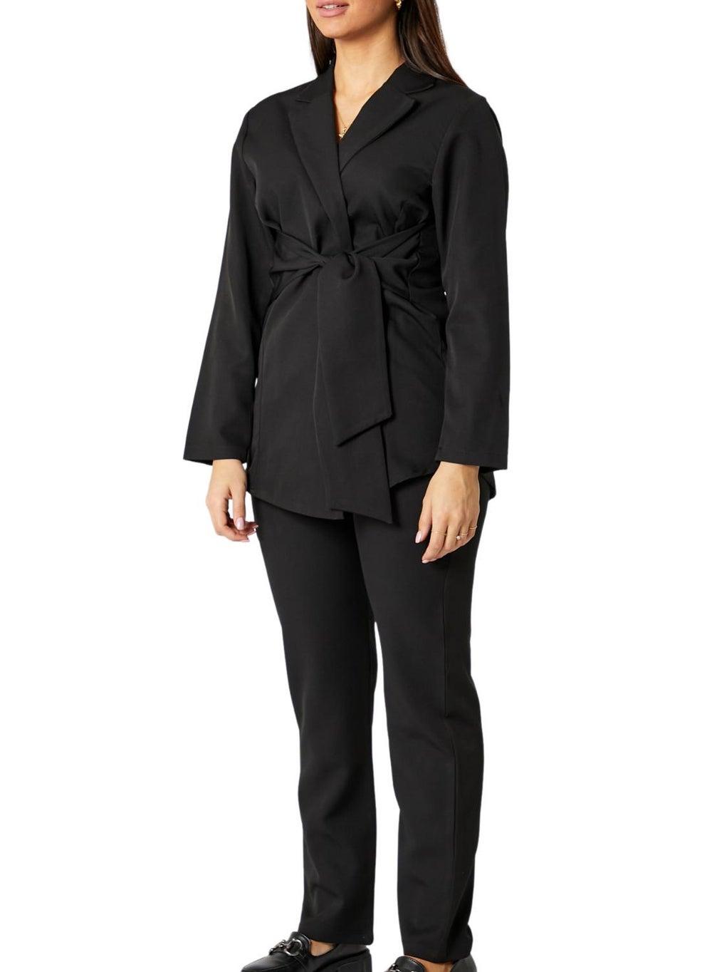 MOiSTREET Black Barbie Crepe Blazer Pants Set - Image 1
