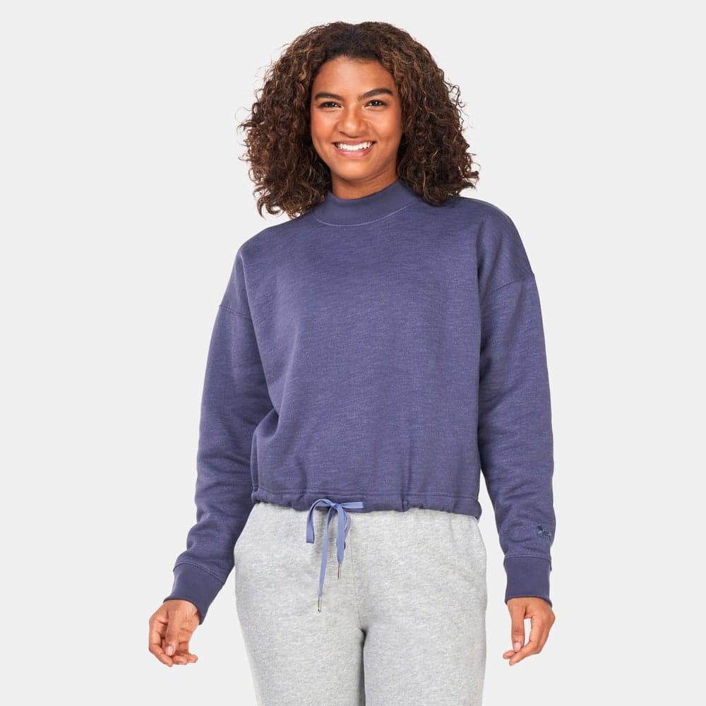 Essential Script Crewneck Sweatshirt Purple Women’s Classic Fit - Image 1