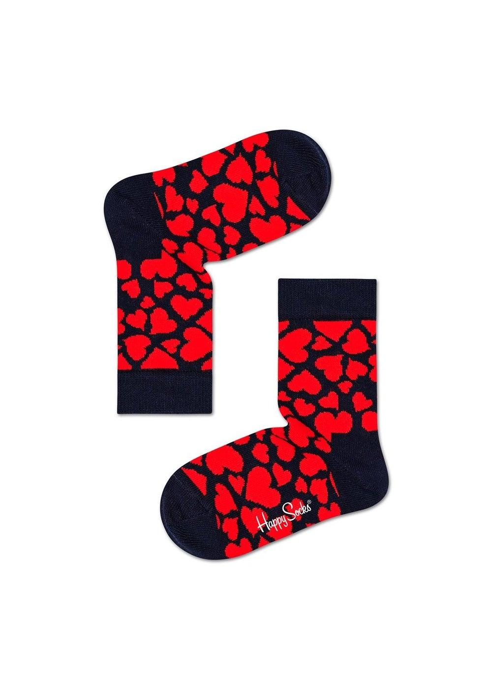 Kids Heart Print Cotton Socks Multi Colour - Image 1