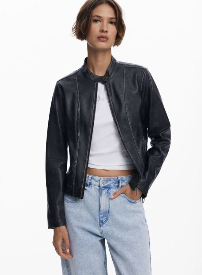 Worn Leather Effect Jacket 25Wwew37 2000 - Image 1