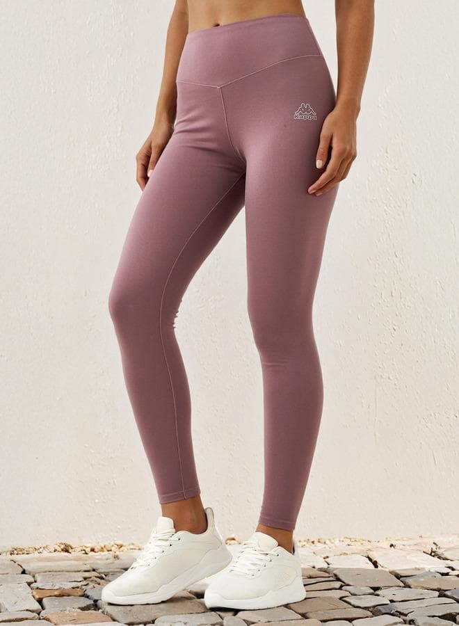 Kappa Pink Logo Print Polyamide Leggings - Image 1