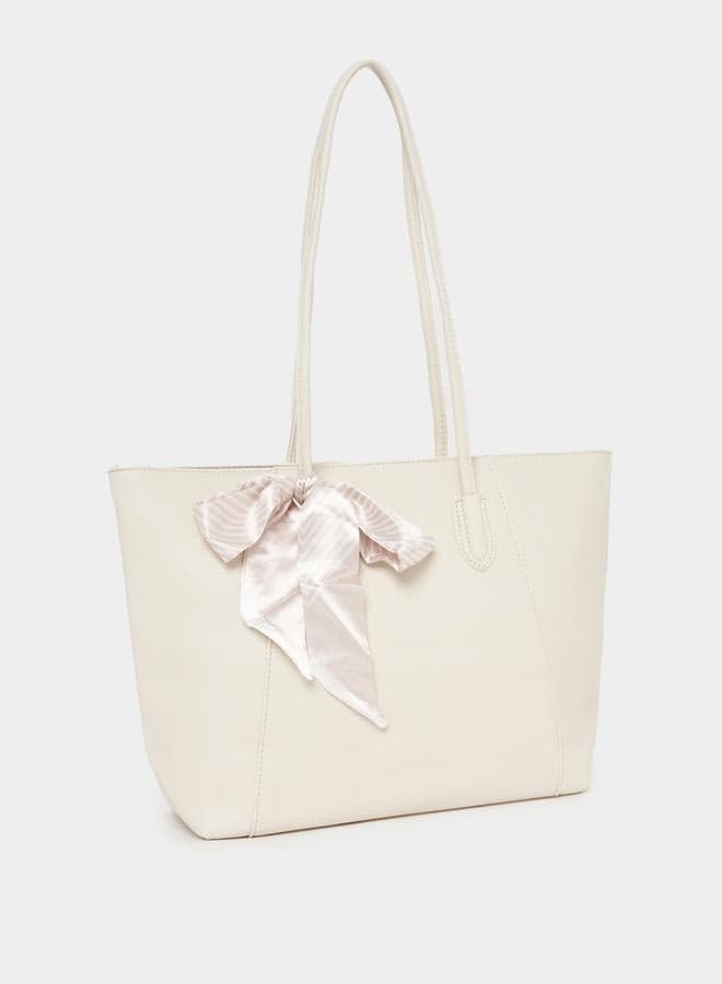 Solid Ribbon Detail PU Shoulder Bag 7008730402 - Image 1