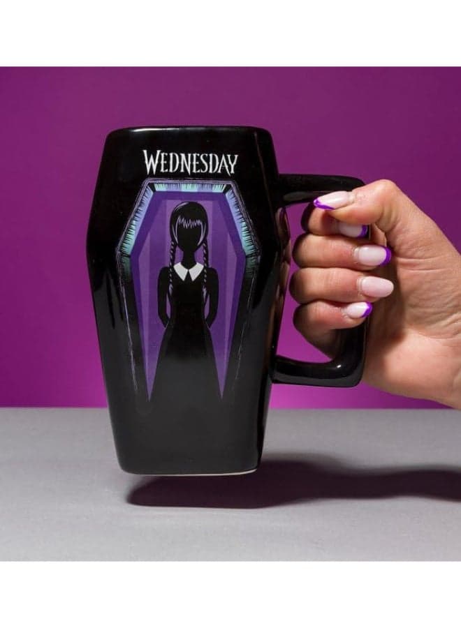 Wednesday Coffin Sculpted Mug 500mL Gothic Ceramic - Image 1