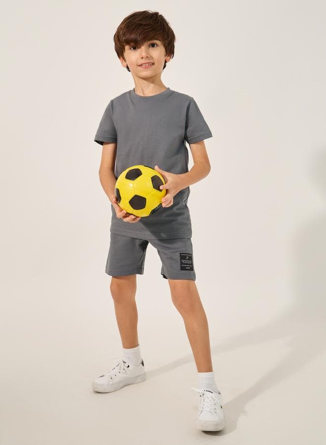 Styli Grey Badge Detail Boys Co-Ord Set 2112060214 - Image 1