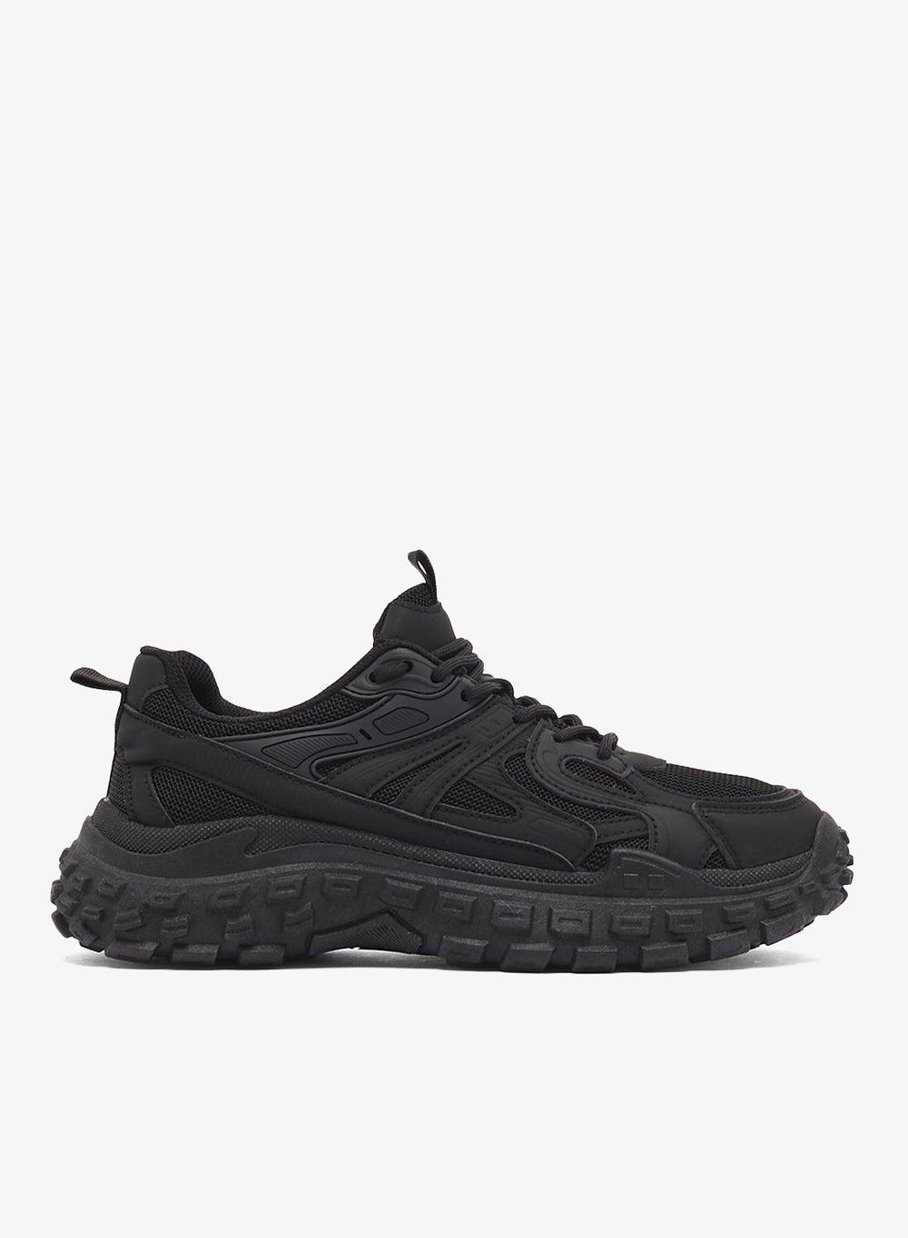Wolf1 Black Low-Top Lace-Up Sneakers - Image 1