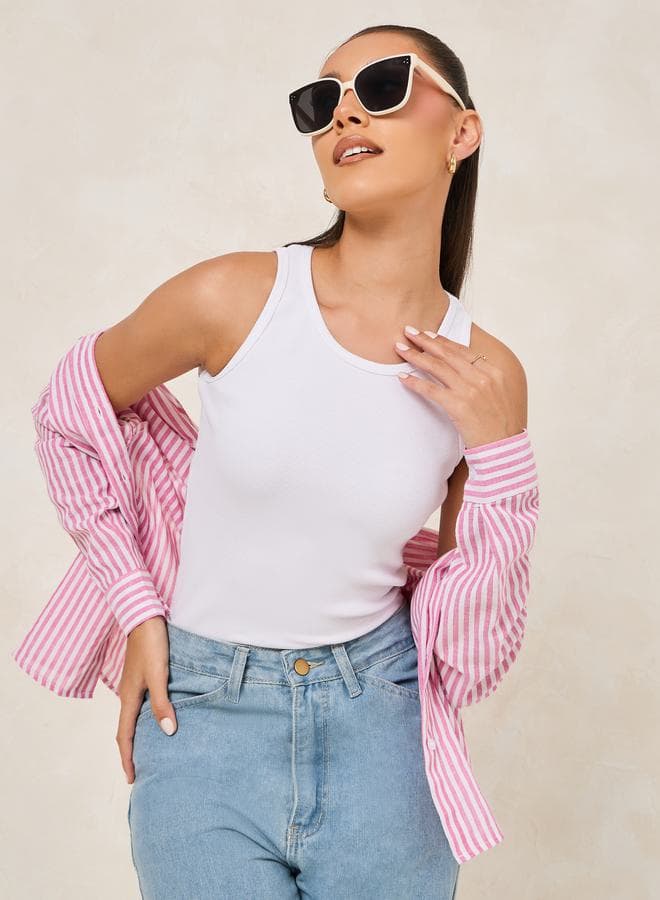 Styli Ribbed Round Neck Slim Fit Vest 7008114336 - Image 1