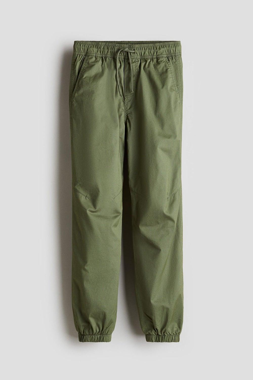 Olive Twill Lined Joggers – Soft Comfort Fit - Image 1