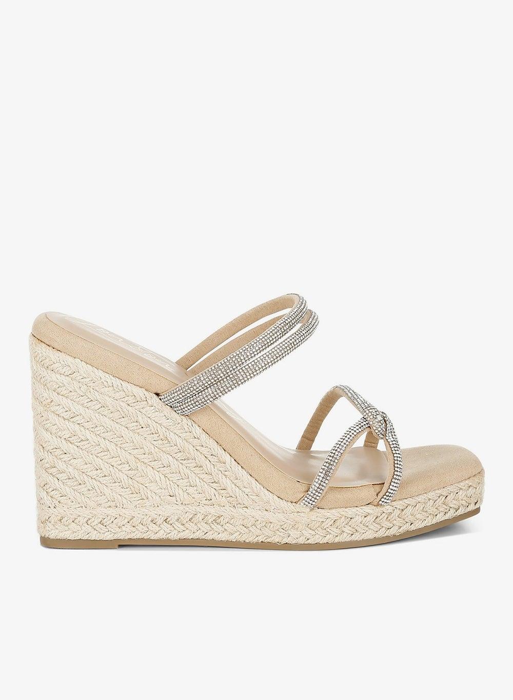 Blush Rhinestone Espadrille Wedges Sh4795 - Image 1