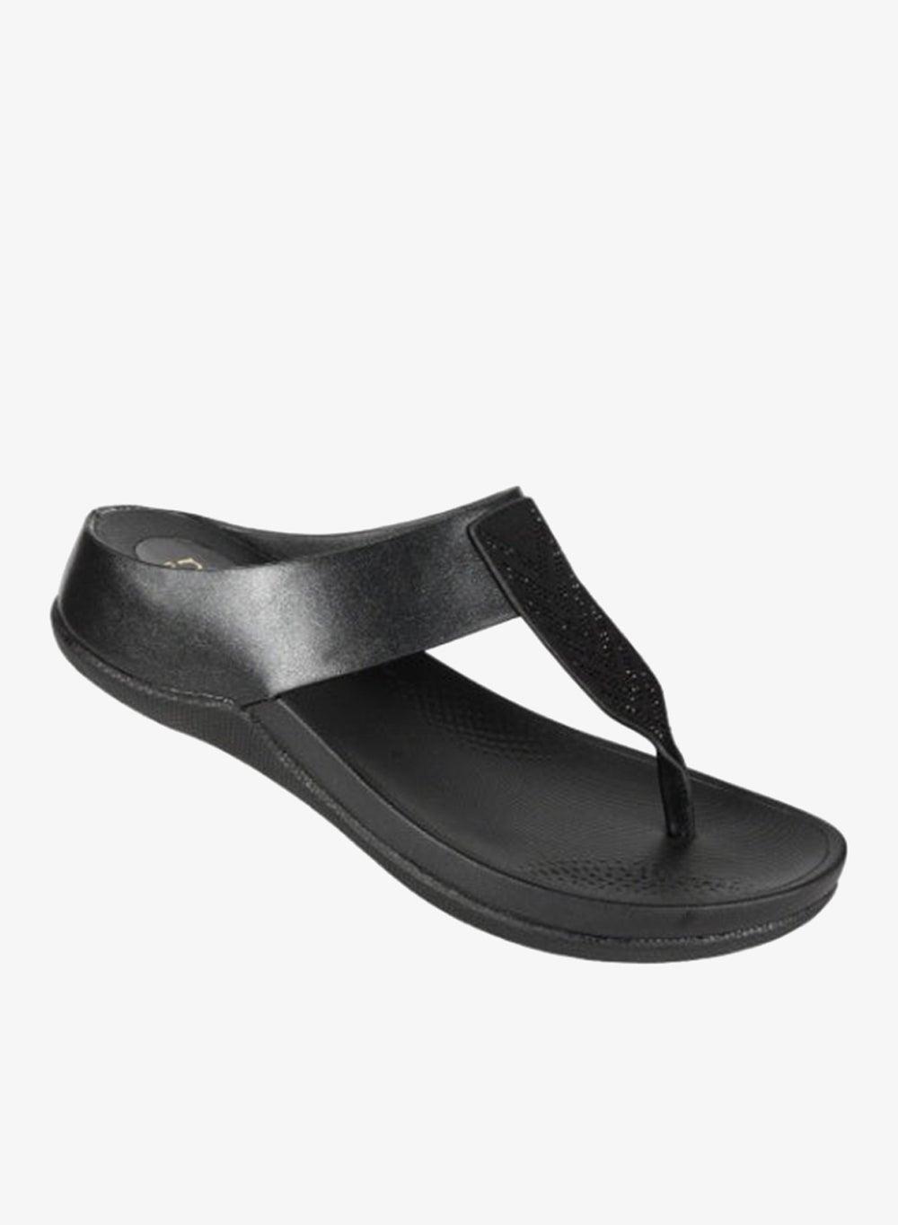Michelle Morgan 114RC275 Black Casual Slip-On Sandals - Image 1