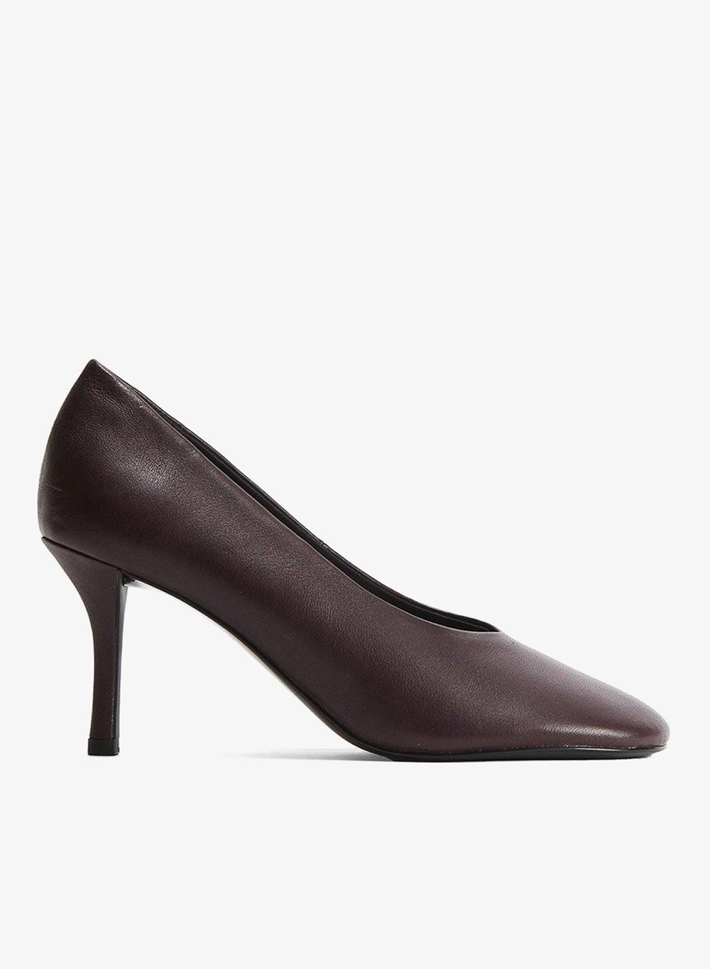 Dark Red Leather Court Shoes 8cm Stiletto - Image 1
