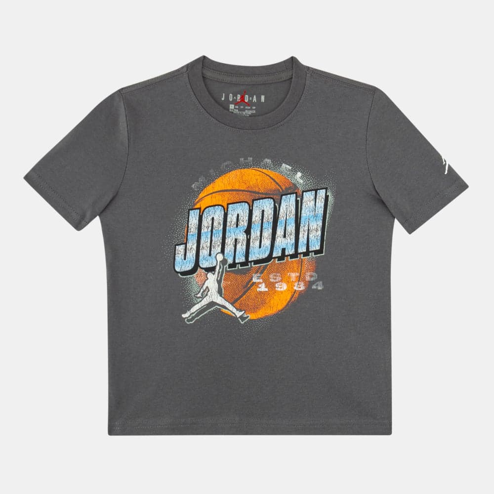 Jordan Nk85F191 Distressed Chrome Kids T-Shirt Grey - Image 1