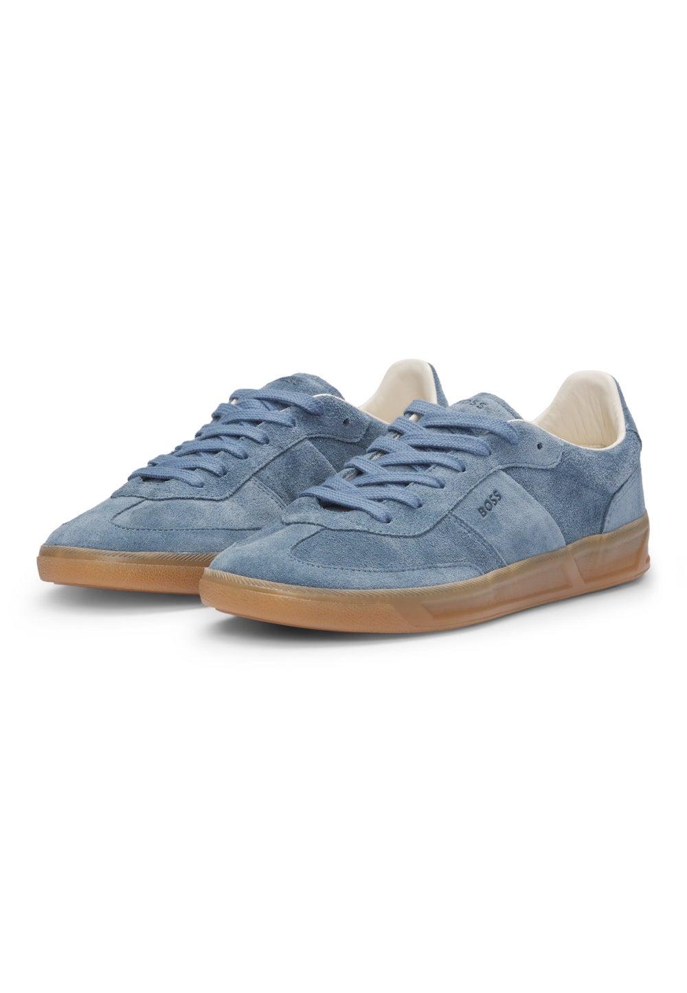 BOSS Blue Suede Trainers 50536645497 - Image 1