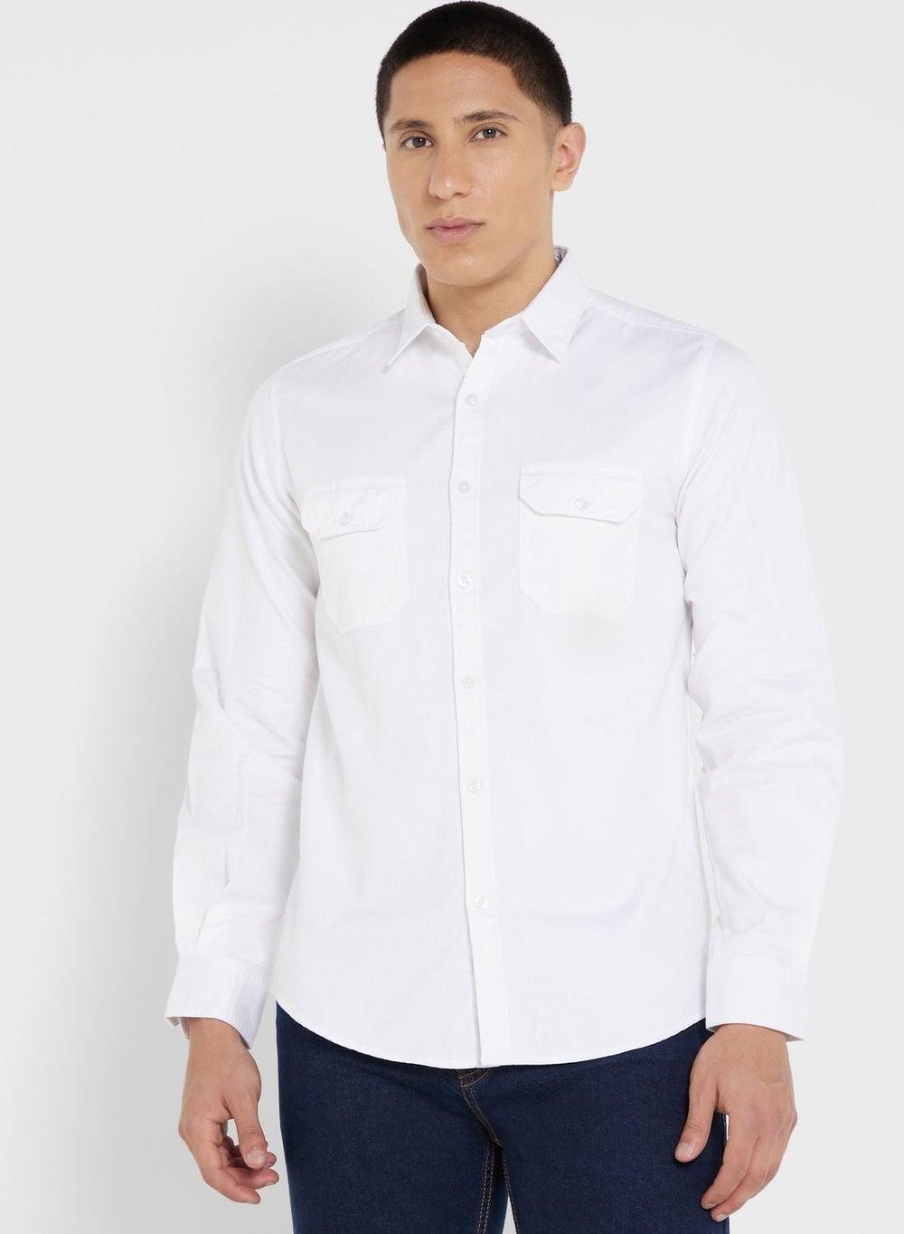 Pure Cotton Double Pocket Casual Shirt - Image 1