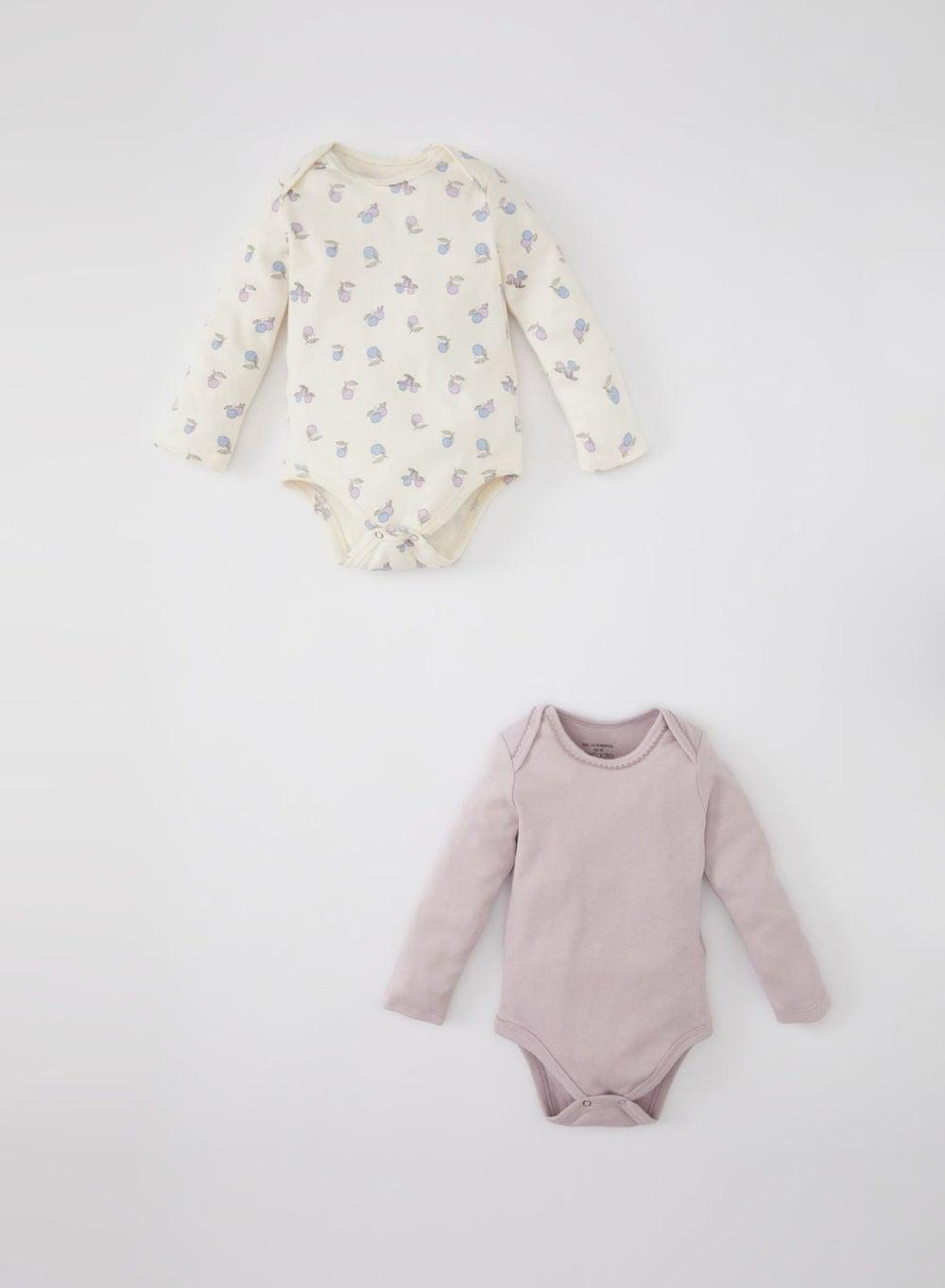 Baby Girl 2-Piece Long Sleeve Snap Bodysuit Set - Image 1