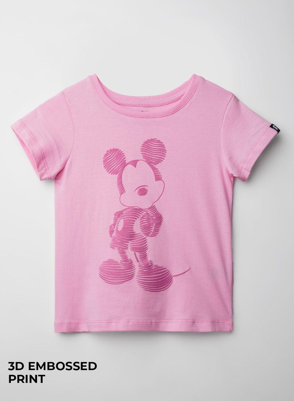 Mickey Mouse Pink Cotton T-Shirt 204886 for Girls - Image 1
