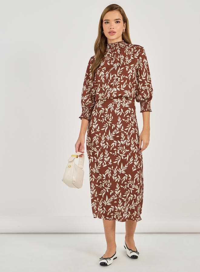 Styli Floral Print A-Line Midi Skirt 7010155805 - Image 1