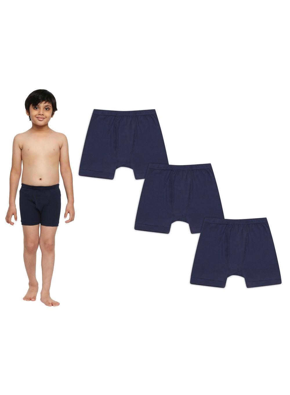BYC333 Boys Navy Cotton Boxer Briefs 3-Pack - Image 1