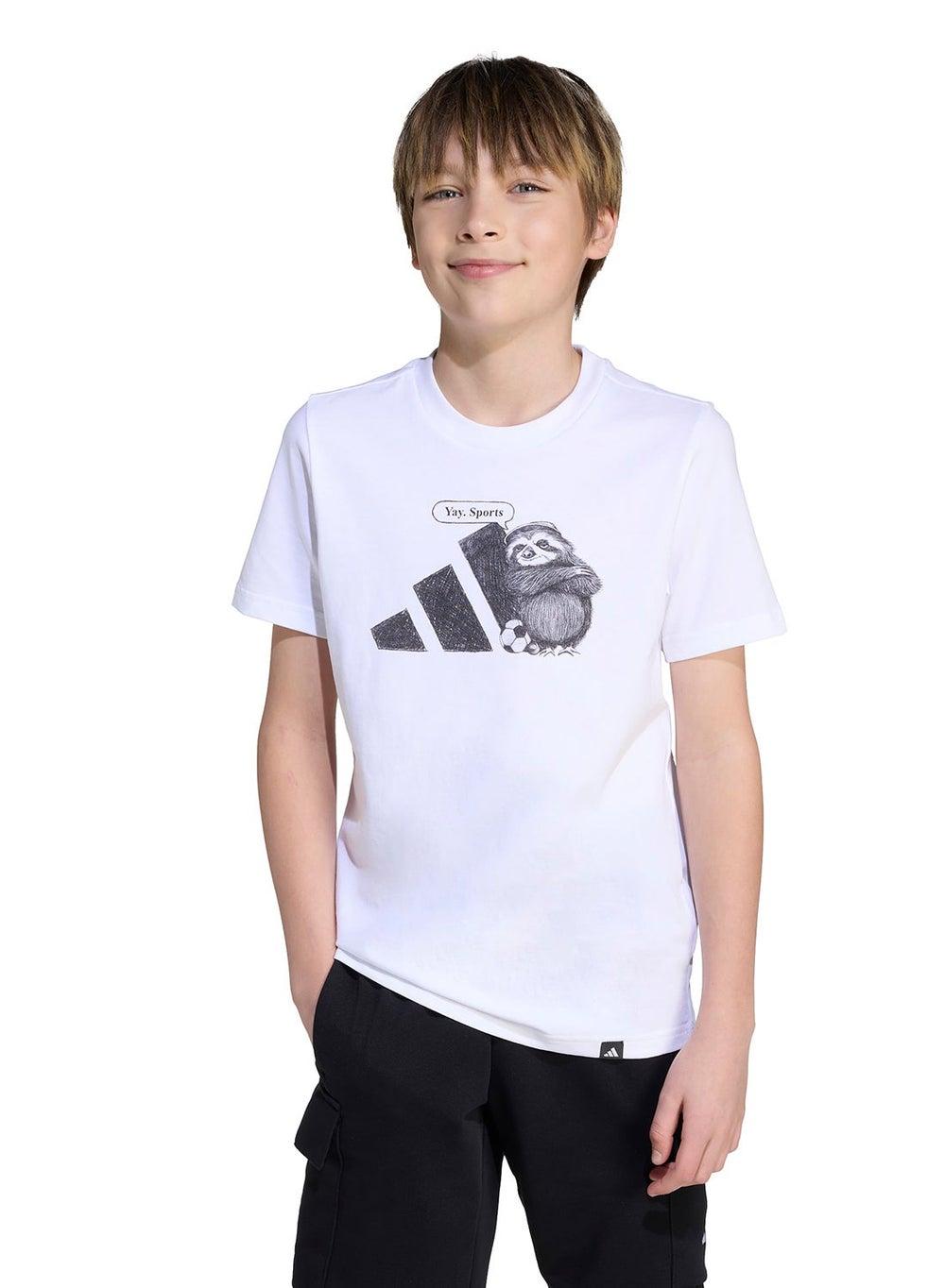 Adidas JV5251 Youth Sports Graphic Cotton T-Shirt - Image 1