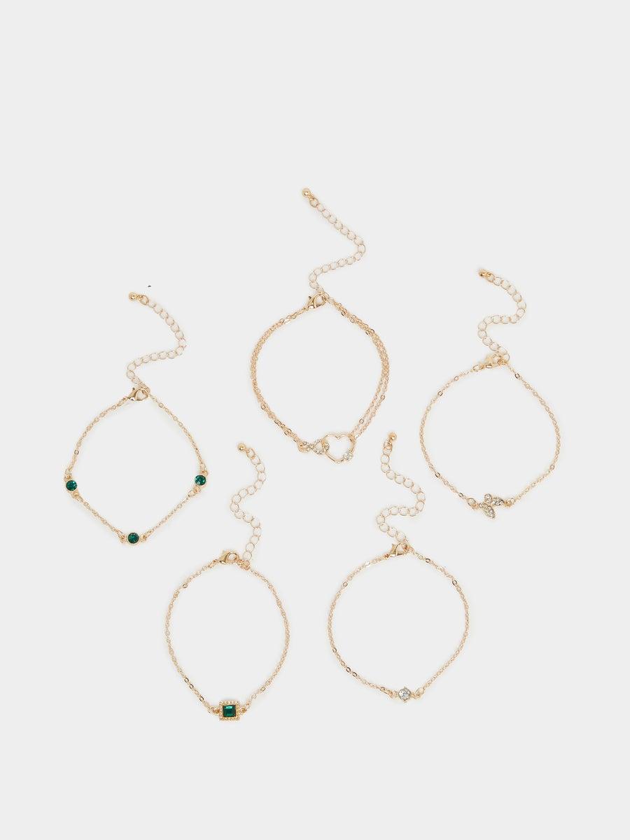 Styli 7021851412 Gold Heart Accent Bracelet Set - Image 1