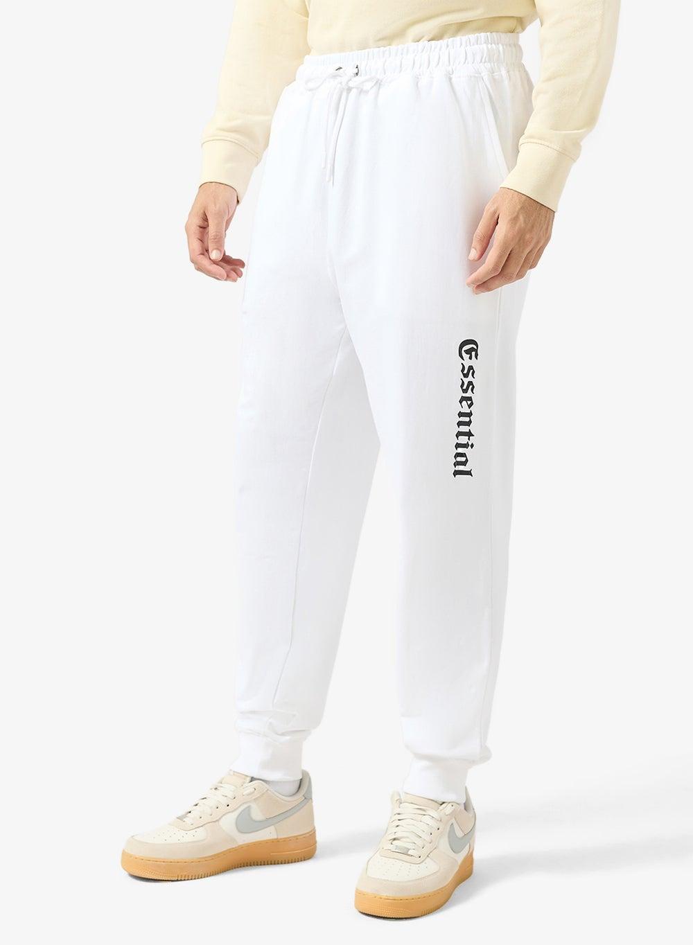 Text Print Oversized Joggers Ishjg19 White - Image 1