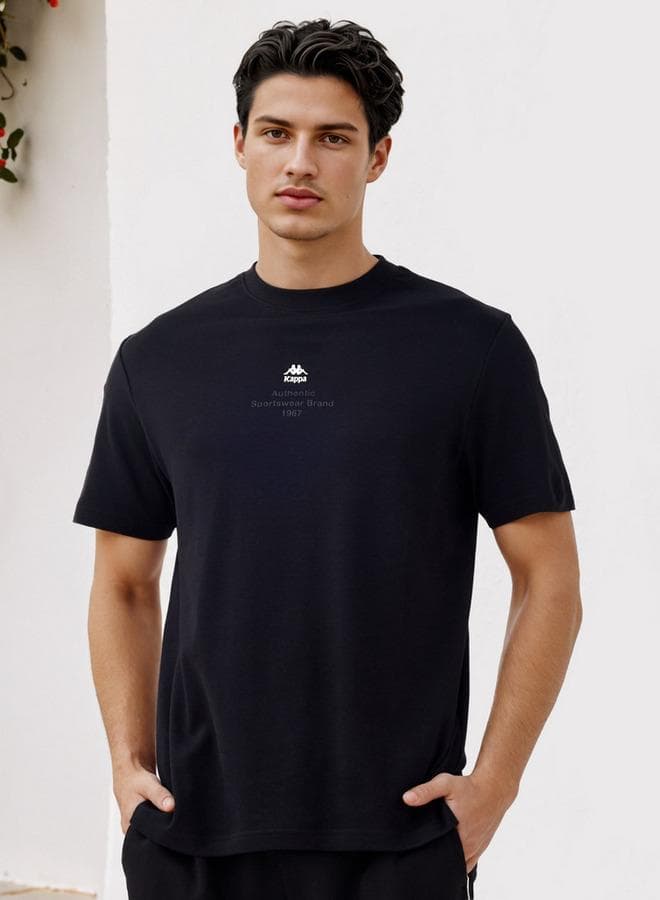 Kappa Logo Print Black Crew Neck T-Shirt - Image 1