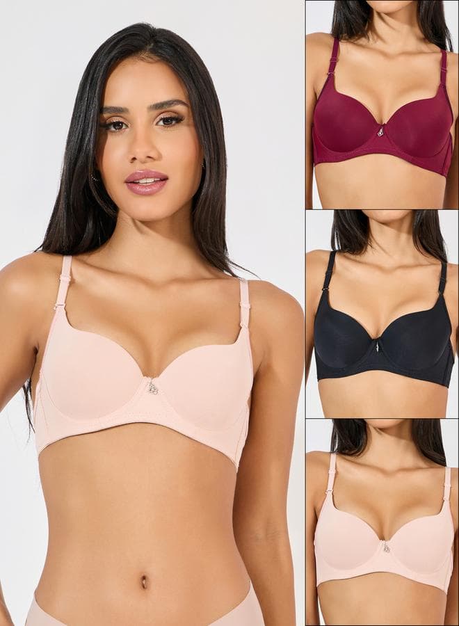 Pack of 3 Multi Padded Wired Push Up Bras - Image 1