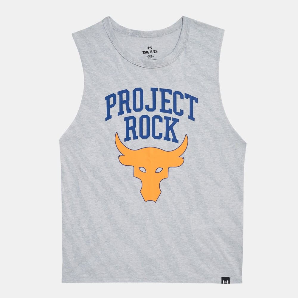 Project Rock Kids Show Your Bull Tank Top Grey - Image 1