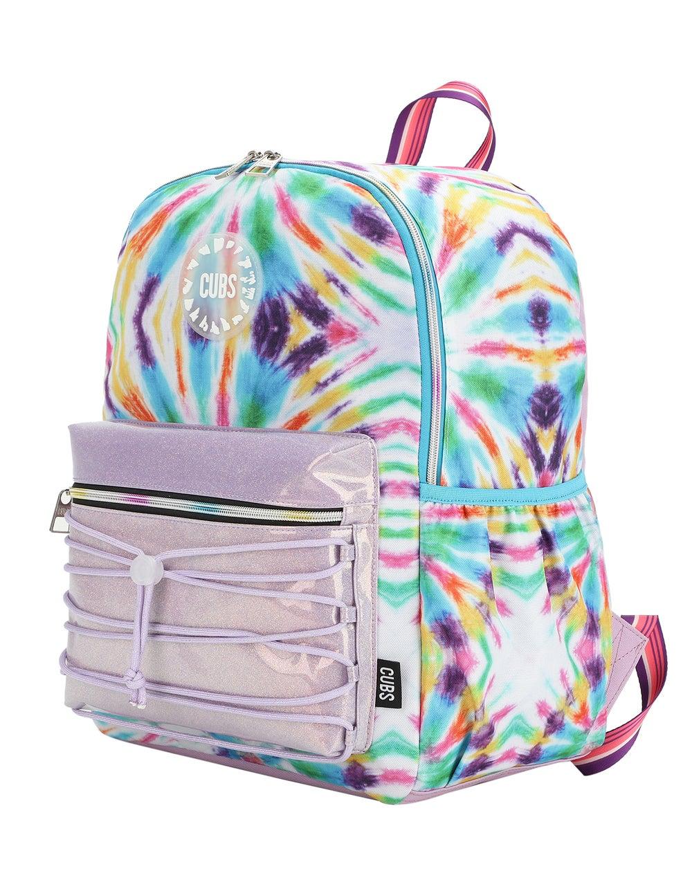 Pink & Purple Tie Dye Casual School Backpack - Image 1