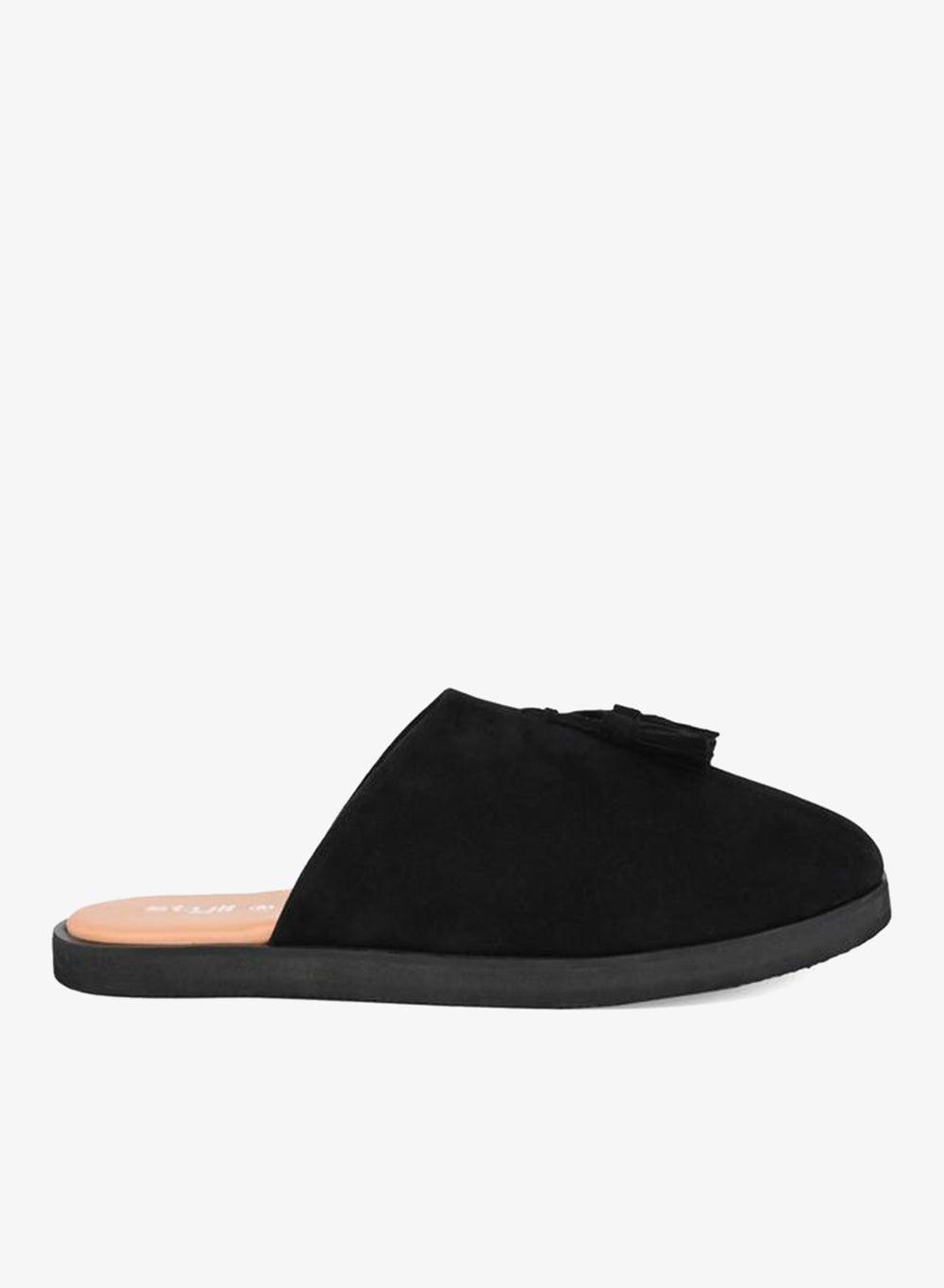 Black Suede Tassel Clogs 7011759701 - Image 1