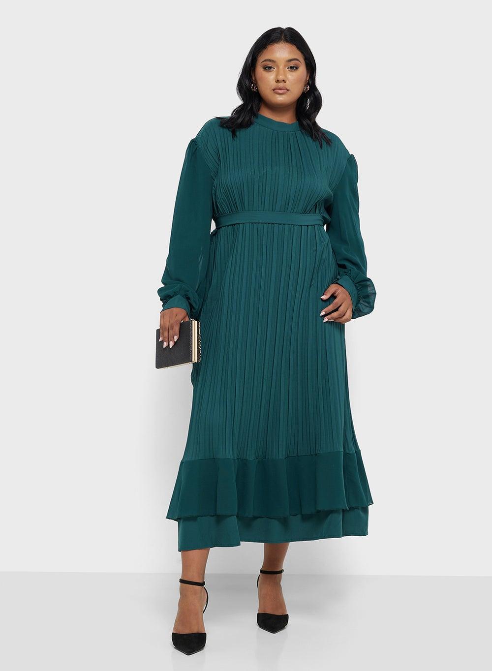 Pleated Mockneck Maxi Dress 711 23 - Image 1