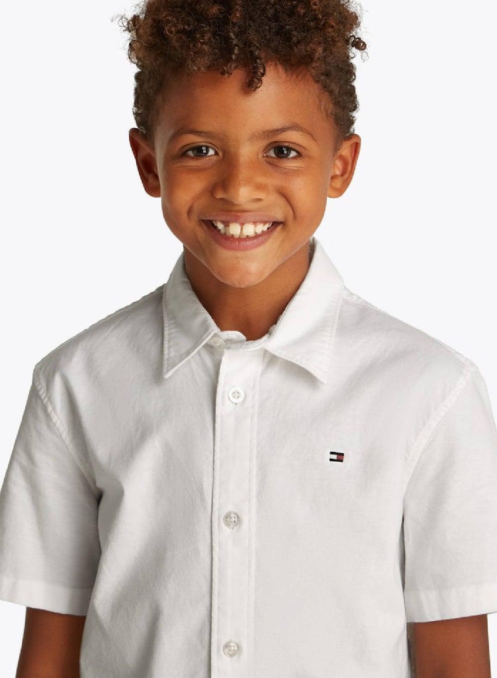 Stretch Oxford SS Shirt – Classic White Boys - Image 1