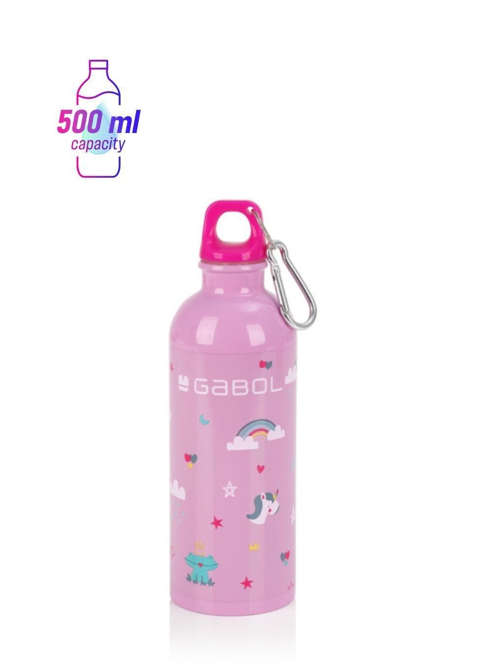 Gabol Rainbow Kids Stainless Steel Bottle 500ml Pink - Image 1