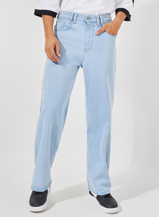 Wide Leg Light Wash Jeans LMNTDL 1975 Detail - Image 1