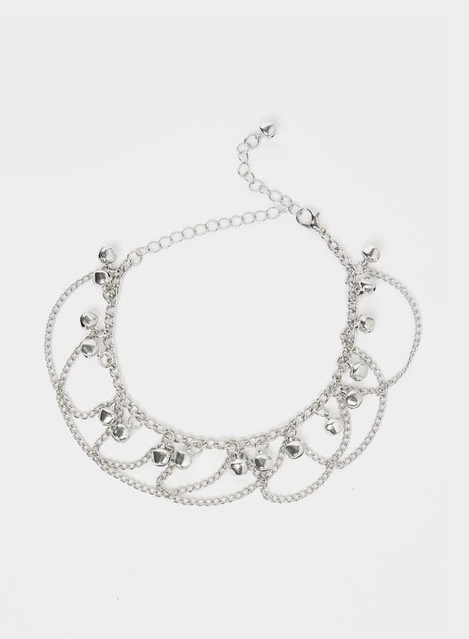 Set of 4 Drop Star Accent Chain Anklets Silver 7011246432 - Image 1