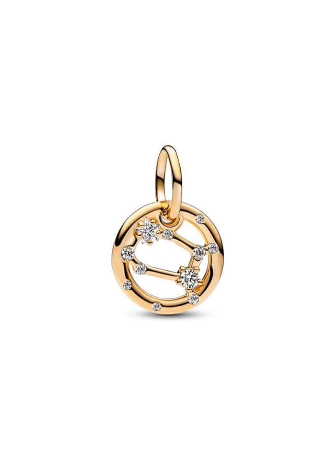 Gemini Zodiac Dangle Charm in 14K Gold-Plated Finish - Image 1