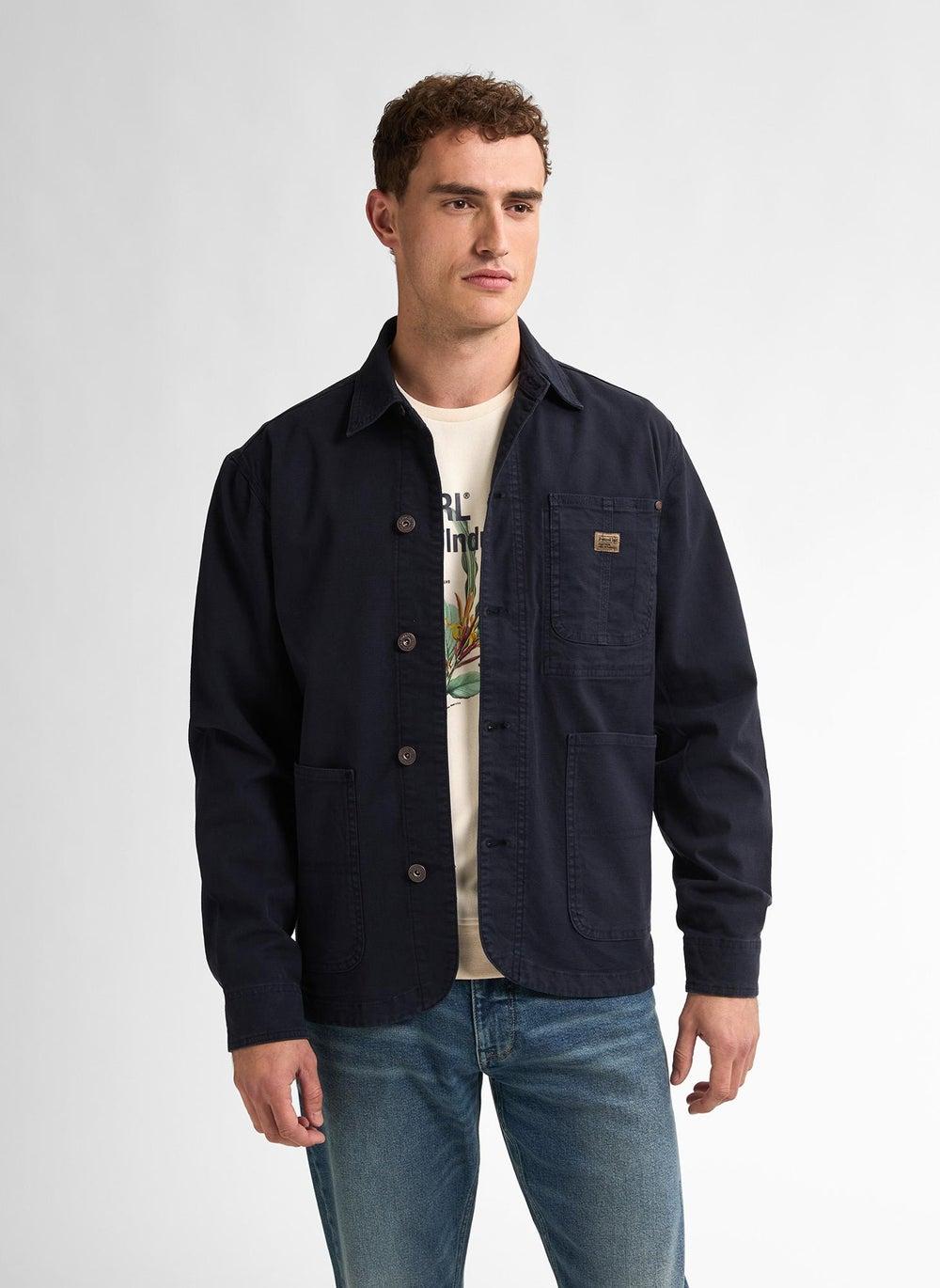 Navy Blue Trucker Denim Jacket 5178 Relaxed Fit - Image 1