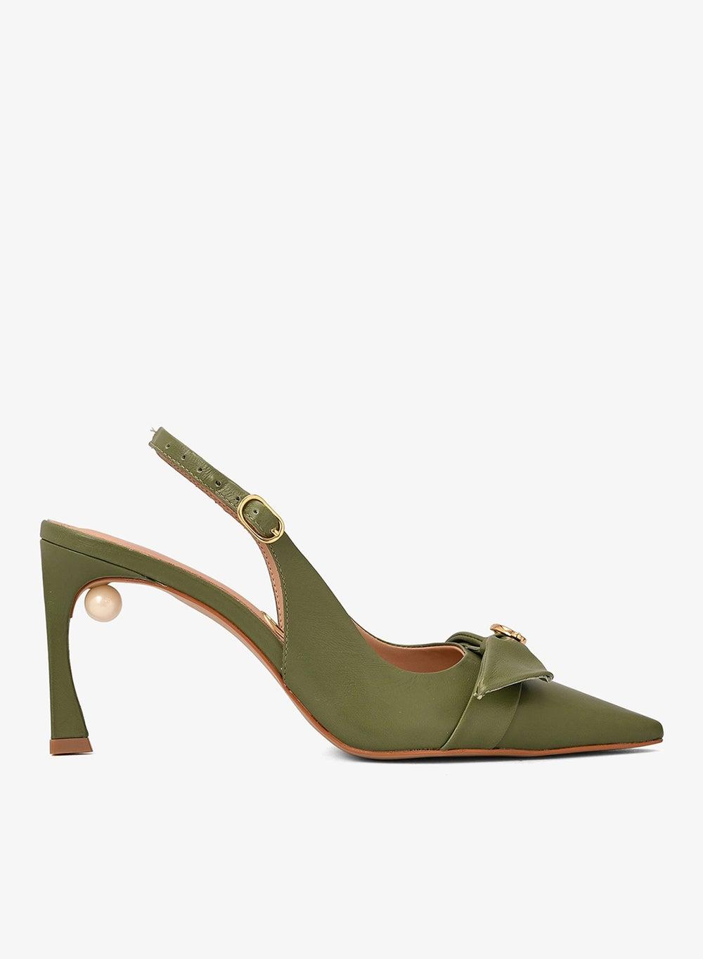 CS Military Lace Slingback Scarpin High Heel - Image 1