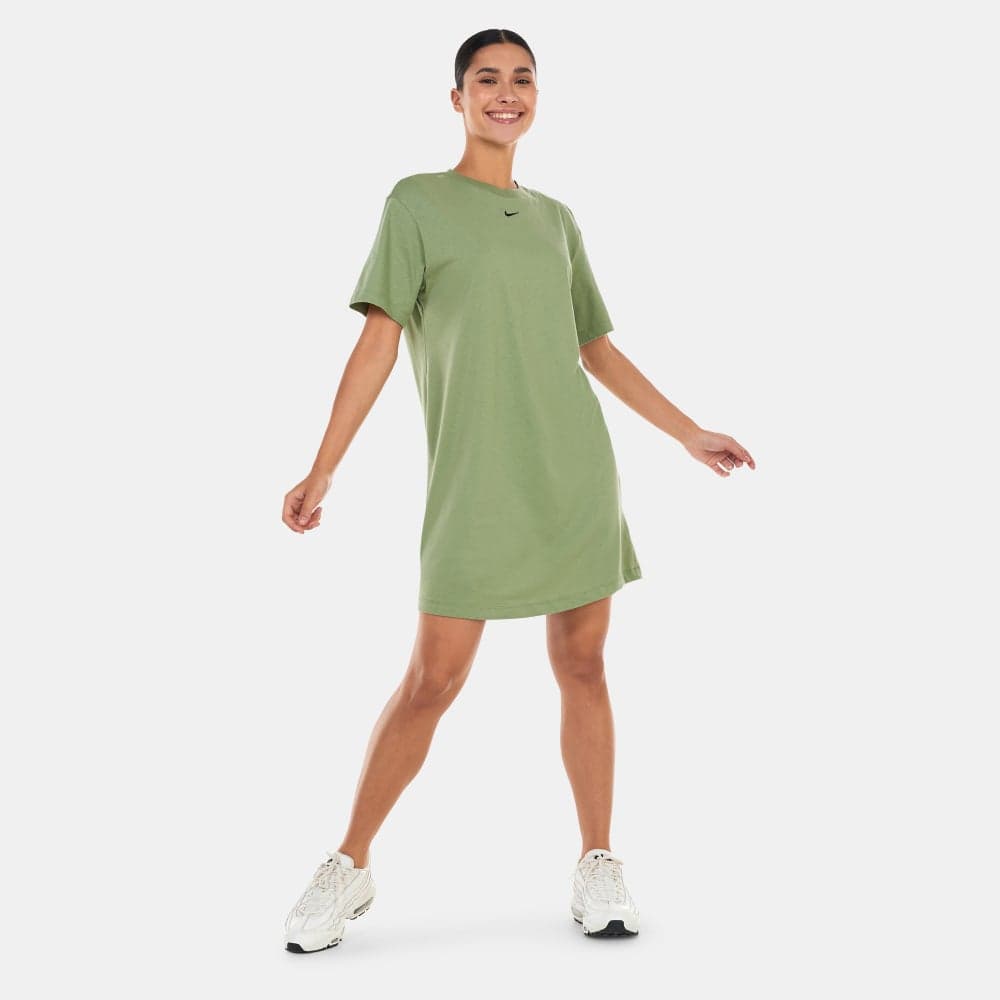 Women's Essential Cotton T-Shirt Dress Olive Mini - Image 1