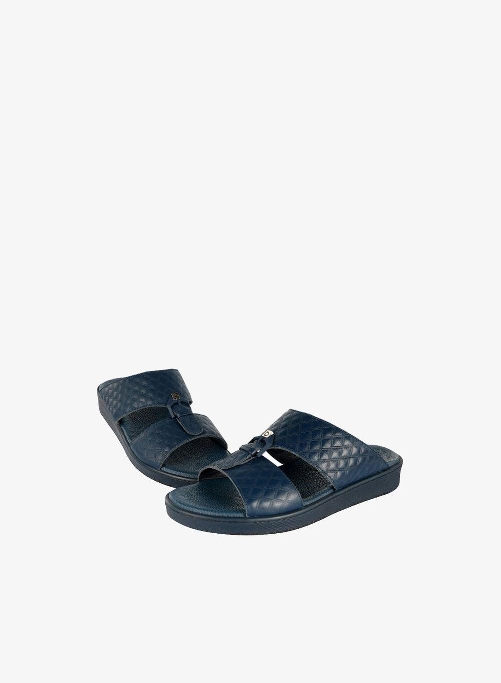 Barjeel Uno BB09 Navy Leather Arabic Sandals Boys - Image 1