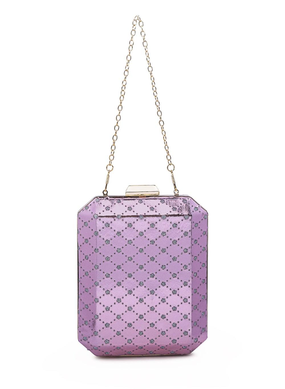Pink Metallic Lattice Cut-Out Clutch Bg5453 - Image 1