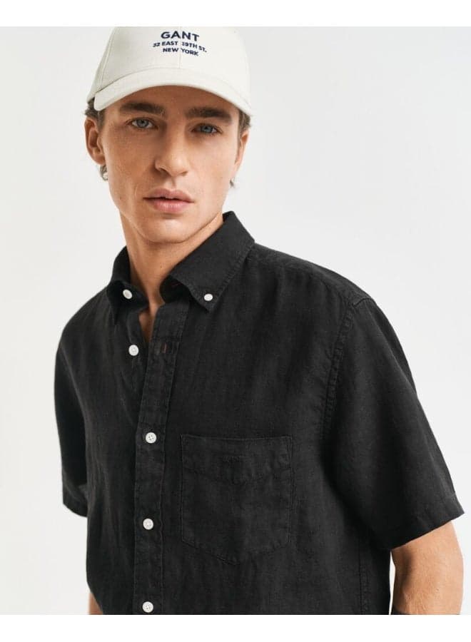 Garment-Dyed Linen Short Sleeve Shirt REG GMNT - Image 1